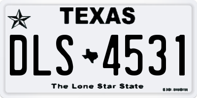 TX license plate DLS4531