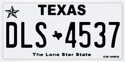 TX license plate DLS4537