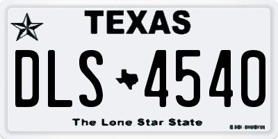 TX license plate DLS4540