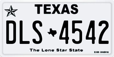 TX license plate DLS4542