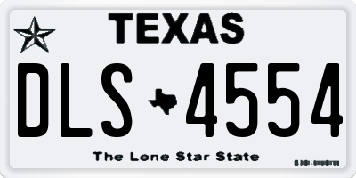 TX license plate DLS4554