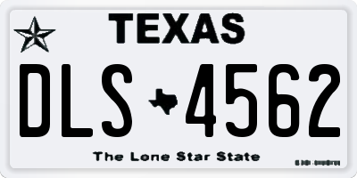 TX license plate DLS4562