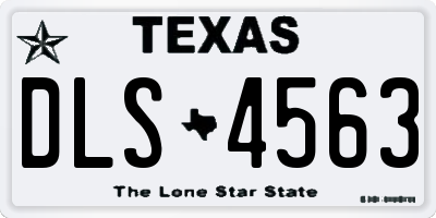 TX license plate DLS4563