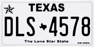 TX license plate DLS4578
