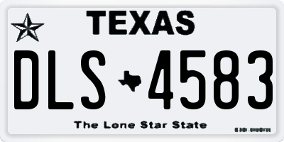 TX license plate DLS4583