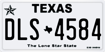 TX license plate DLS4584