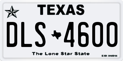 TX license plate DLS4600