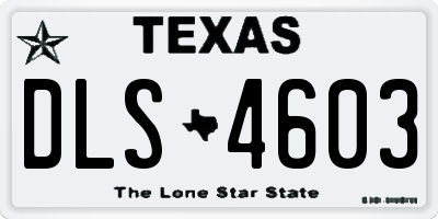 TX license plate DLS4603