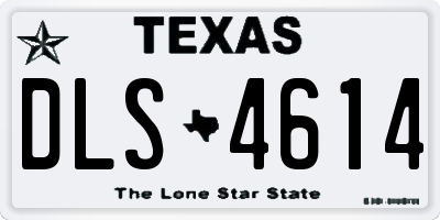 TX license plate DLS4614