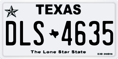 TX license plate DLS4635