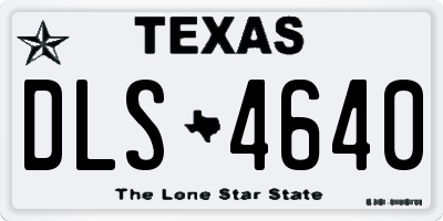 TX license plate DLS4640
