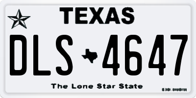 TX license plate DLS4647