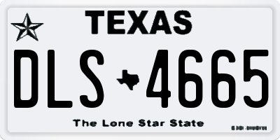 TX license plate DLS4665