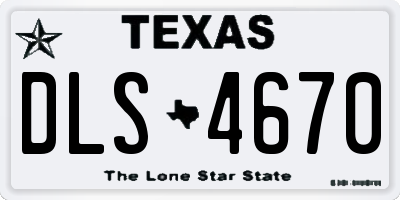 TX license plate DLS4670