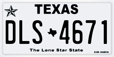 TX license plate DLS4671