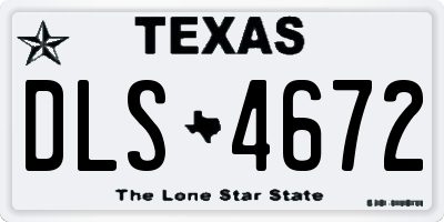 TX license plate DLS4672