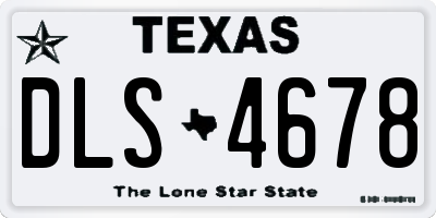 TX license plate DLS4678