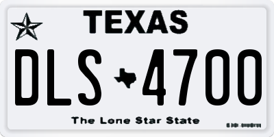 TX license plate DLS4700