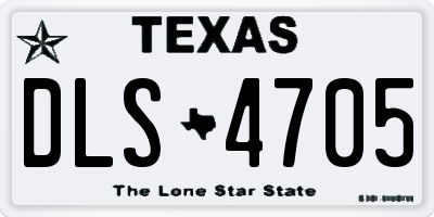 TX license plate DLS4705