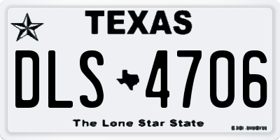 TX license plate DLS4706