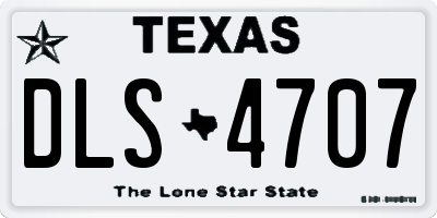 TX license plate DLS4707