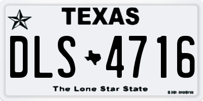 TX license plate DLS4716