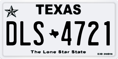 TX license plate DLS4721