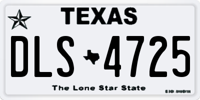 TX license plate DLS4725