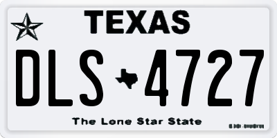 TX license plate DLS4727