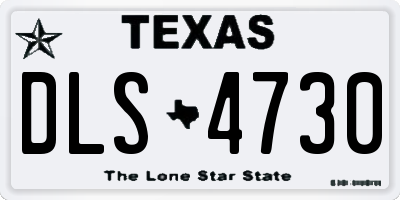 TX license plate DLS4730