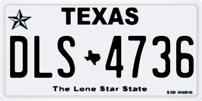 TX license plate DLS4736