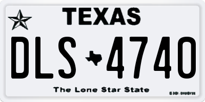 TX license plate DLS4740