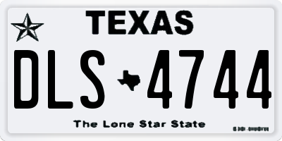 TX license plate DLS4744