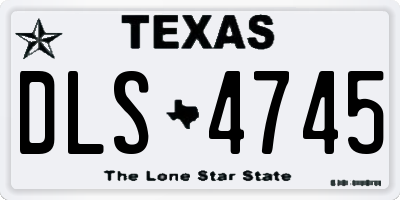 TX license plate DLS4745