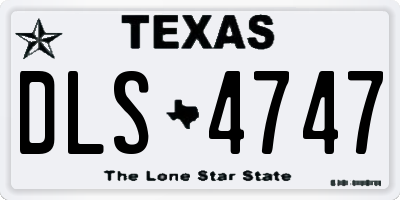 TX license plate DLS4747