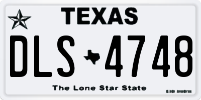 TX license plate DLS4748