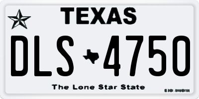 TX license plate DLS4750