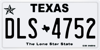 TX license plate DLS4752
