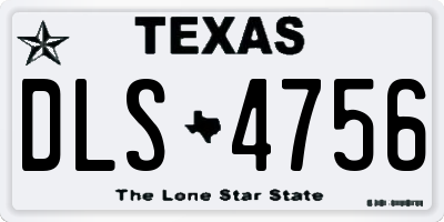 TX license plate DLS4756