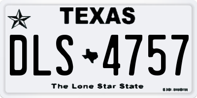 TX license plate DLS4757