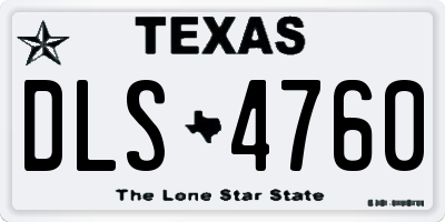 TX license plate DLS4760