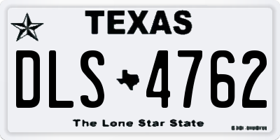 TX license plate DLS4762