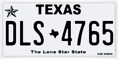 TX license plate DLS4765
