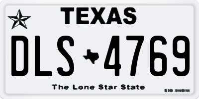 TX license plate DLS4769