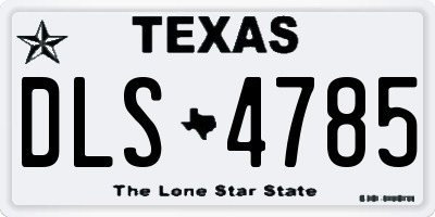 TX license plate DLS4785