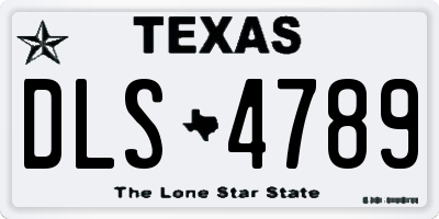 TX license plate DLS4789