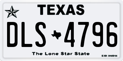 TX license plate DLS4796