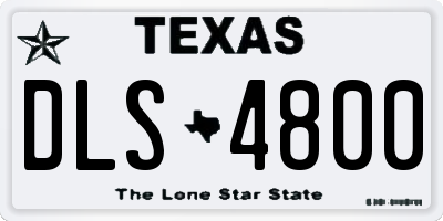 TX license plate DLS4800