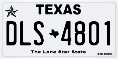 TX license plate DLS4801