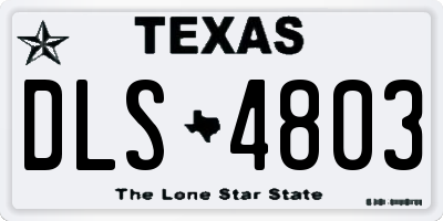 TX license plate DLS4803